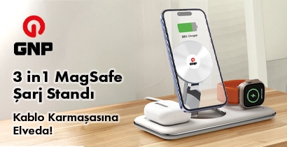 Gnp 3in1 Magsafe Sarj Stand Beyaz
